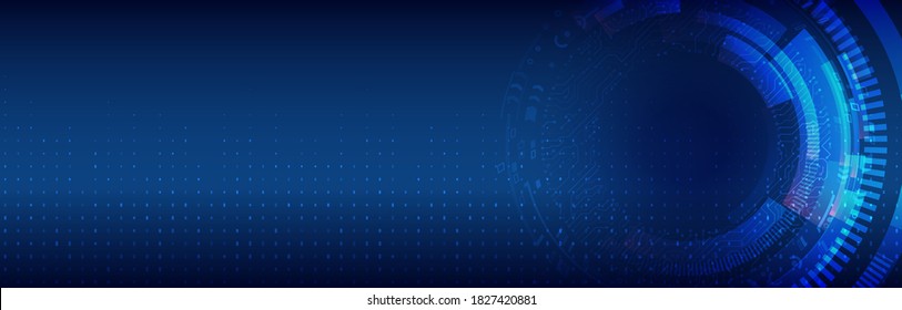 Abstract technology communication concept. Wide Futuristic digital innovation background. Hi-tech vector illustration