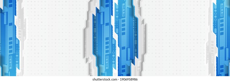 Resumen del concepto de comunicación tecnológica. Amplio contexto de innovación digital futurista. Ilustración vectorial de alta tecnología