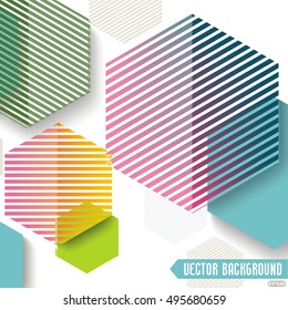 Abstract technology communication design with hexagons.