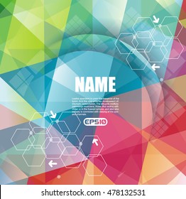 Abstract technology communication design with triangle pattern composition.