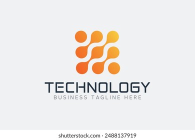 abstract technology company logo, technological icon