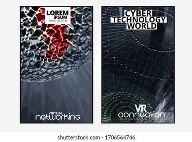 Abstract technology concept with 3D rendering background 