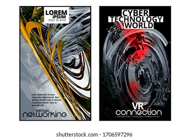 Abstract technology concept with 3D rendering background