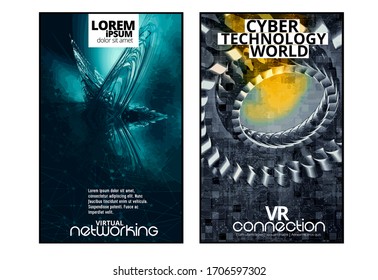 Abstract technology concept with 3D rendering background