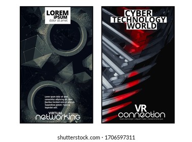 Abstract technology concept with 3D rendering background