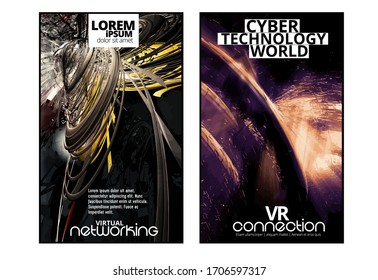 Abstract technology concept with 3D rendering background