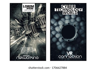 Abstract technology concept with 3D rendering background 