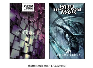 Abstract technology concept with 3D rendering background 