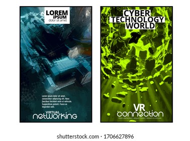 Abstract technology concept with 3D rendering background 