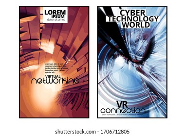 Abstract technology concept with 3D rendering background 