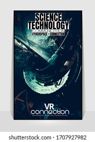 Abstract technology concept with 3D rendering background 