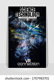 Abstract technology concept with 3D rendering background 