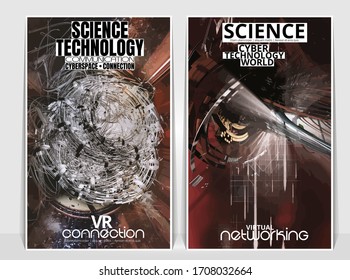 Abstract technology concept with 3D rendering background 