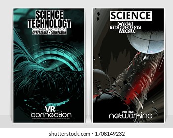 Abstract technology concept with 3D rendering background 