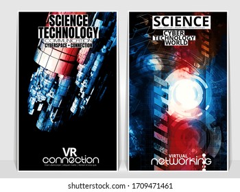 Abstract technology concept with 3D rendering background 