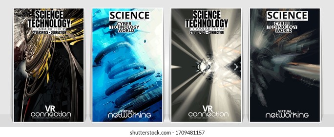 Abstract technology concept with 3D rendering background 