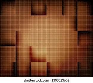 Abstract technology concept background brown with square. Vector illustration 