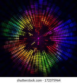 abstract technology concept background, colorful radial dots