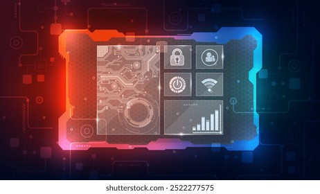Abstract technology concept background. Futuristic user interface HUD. Vector illustration