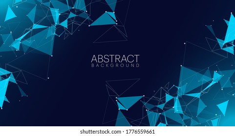 Abstract technology concept background. Molecules technology with polygonal shapes, connecting dots and lines. Connection structure. Big data visualization.