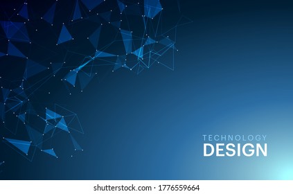 Abstract technology concept background. Molecules technology with polygonal shapes, connecting dots and lines. Connection structure. Big data visualization.