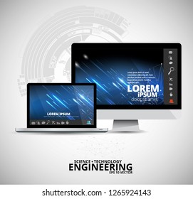 Abstract technology concept background ready for presentation, vector illustration