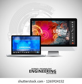 Abstract technology concept background ready for presentation, vector illustration