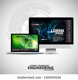 Abstract technology concept background ready for presentation, vector illustration