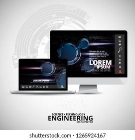 Abstract technology concept background ready for presentation, vector illustration