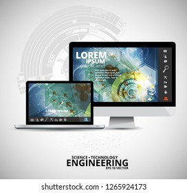 Abstract technology concept background ready for presentation, vector illustration