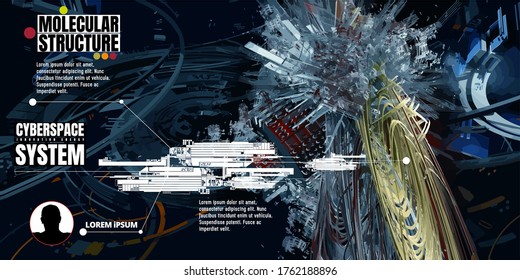 Antecedentes del concepto de tecnología abstracta listos para la presentación, ilustración vectorial 3D