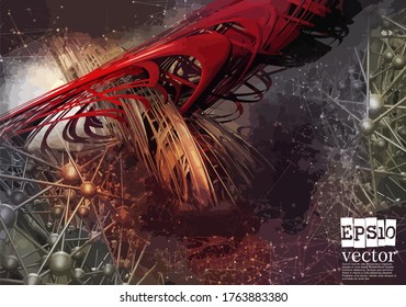 Abstract technology concept background ready for presentation, vector 3D illustration