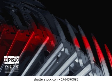 Abstract technology concept background ready for presentation, vector 3D illustration