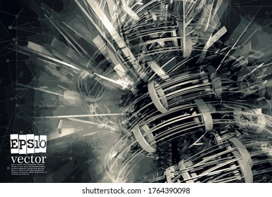 Abstract technology concept background ready for presentation, vector 3D illustration