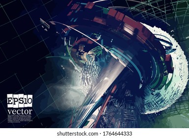 Abstract technology concept background ready for presentation, vector 3D illustration
