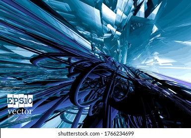 Abstract technology concept background ready for presentation, vector 3D illustration