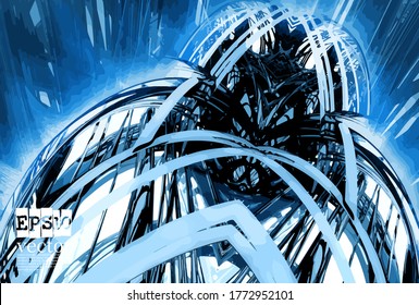 Abstract technology concept background ready for presentation, vector 3D illustration