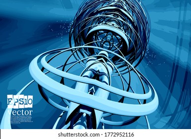 Resumo do conceito de tecnologia pronto para apresentação, ilustração 3D vetorial