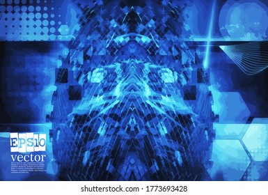 Abstract technology concept background ready for presentation, vector 3D illustration