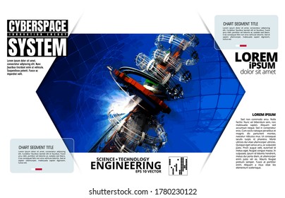 Abstract technology concept background ready for presentation, vector 3D illustration