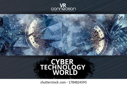 Abstract technology concept background ready for presentation, vector 3D illustration