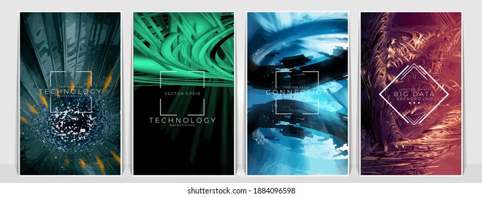 Abstract technology concept background ready for presentation, vector 3d illustration