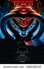 Abstract technology concept background ready for presentation, vector 3d illustration