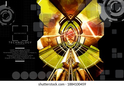 Abstract technology concept background ready for presentation, vector 3d illustration