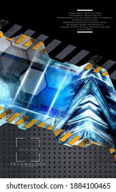 Abstract technology concept background ready for presentation, vector 3d illustration
