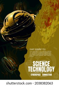 Abstrakter Technologiekonzept-Hintergrund, bereit für Präsentation oder Poster, Vektorgrafik