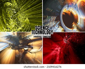 Abstract technology concept background ready for presentation, 3D illustration