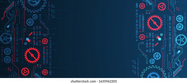 Abstract technology concept. Background with various cogwheels. Vector illustration.