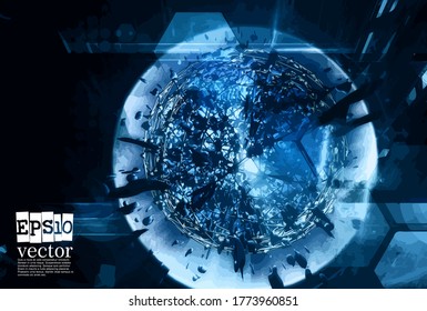 Abstract technology concept background, vector 3D illustration