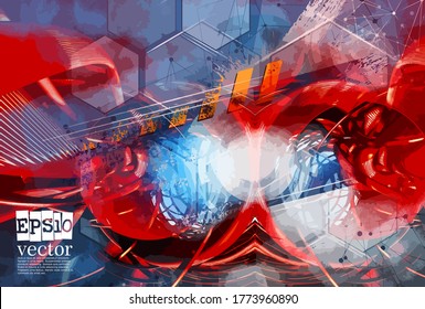 Abstract technology concept background, vector 3D illustration